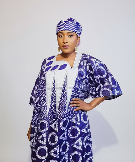 Boubou fanga brodé  - Violet