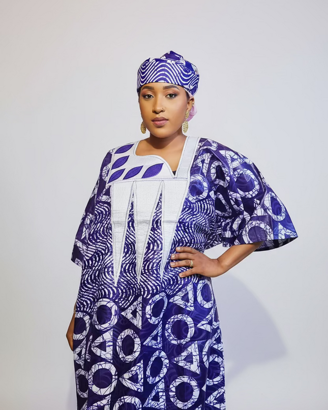 Boubou fanga brodé  - Violet