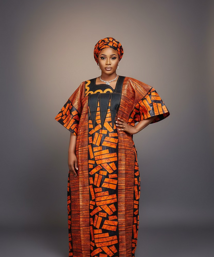 Boubou fanga brodé  - Orange
