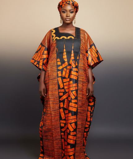 Boubou fanga brodé  - Orange