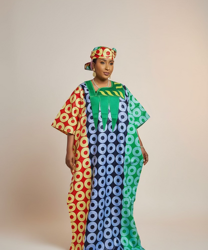 Boubou fanga brodé  - Multicol