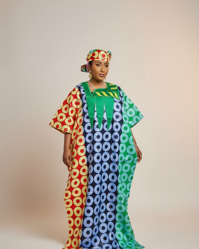 Boubou fanga brodé  - Multicol