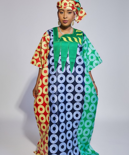 Boubou fanga brodé  - Multicol