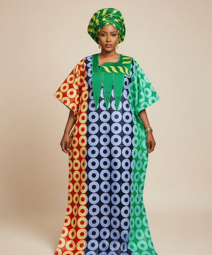 Boubou fanga brodé  - Multicol