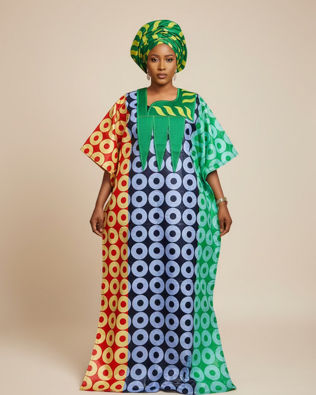 Boubou fanga brodé  - Multicol