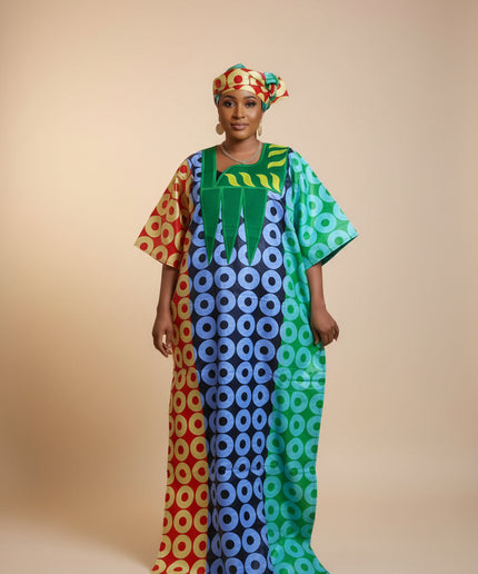 Boubou fanga brodé  - Multicol