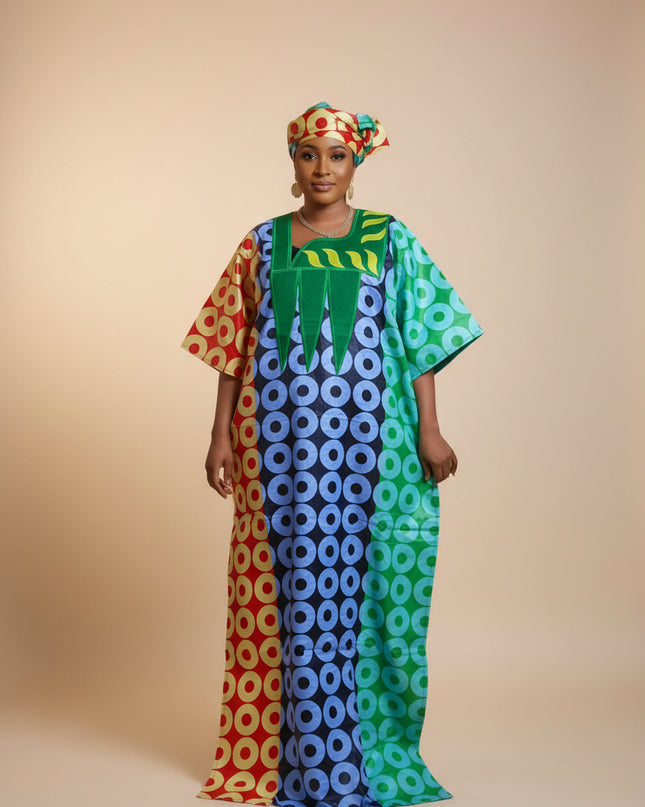 Boubou fanga brodé  - Multicol