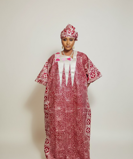 Boubou fanga brodé  - Fuschia