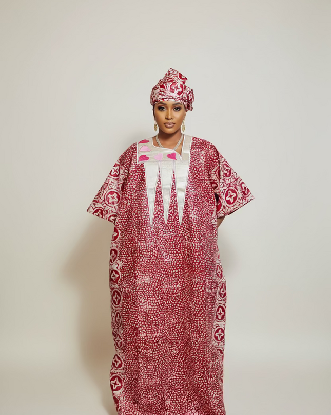 Boubou fanga brodé  - Fuschia