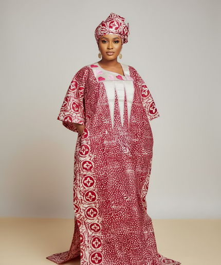 Boubou fanga brodé  - Fuschia