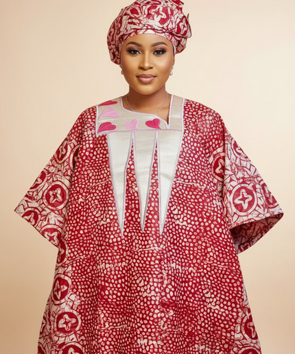 Boubou fanga brodé  - Fuschia