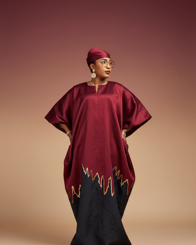 Boubou kaftan hafussa  - Rouge