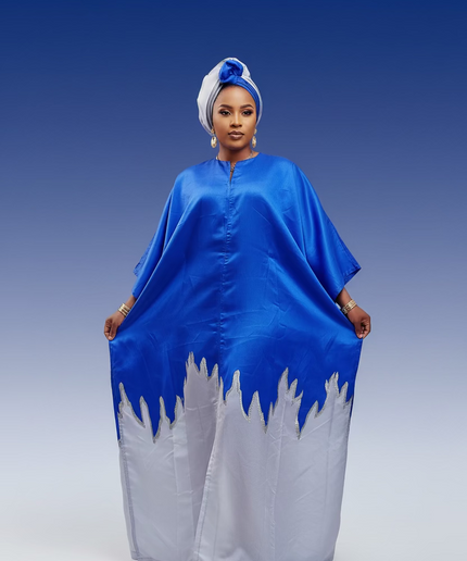 Boubou kaftan hafussa  - Bleu
