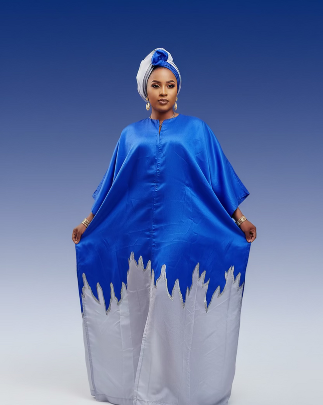 Boubou kaftan hafussa  - Bleu
