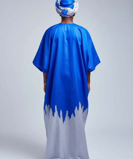 Boubou kaftan hafussa  - Bleu