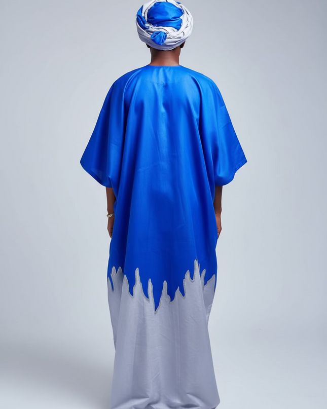 Boubou kaftan hafussa  - Bleu