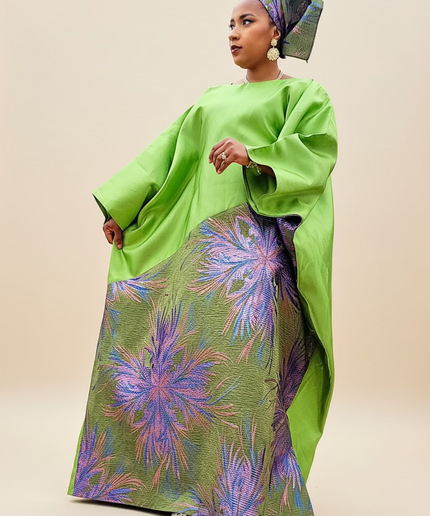 Boubou brocart mikado  -  Vert