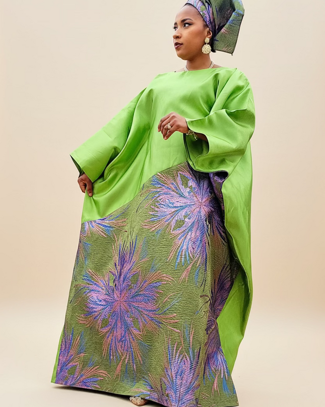 Boubou brocart mikado  -  Vert