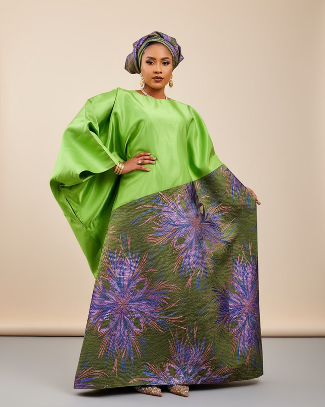 Boubou brocart mikado  -  Vert