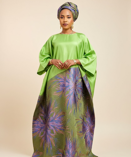 Boubou brocart mikado  -  Vert