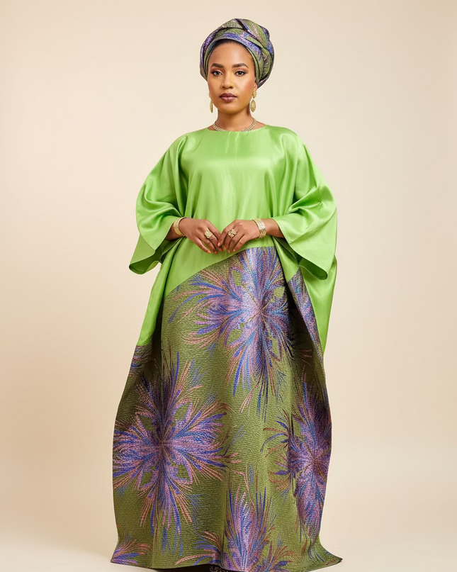 Boubou brocart mikado  -  Vert