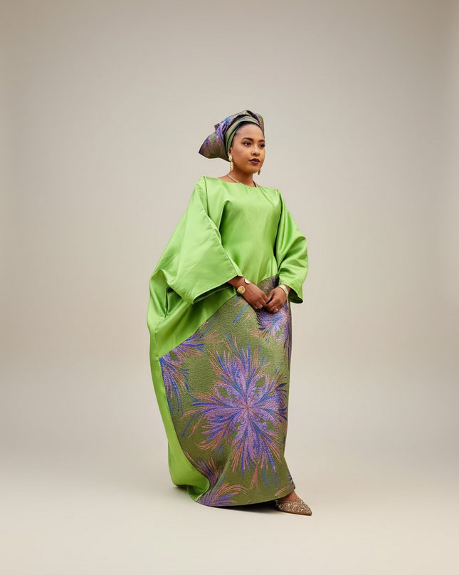 Boubou brocart mikado  -  Vert
