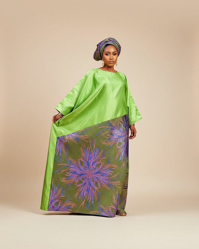 Boubou brocart mikado  -  Vert