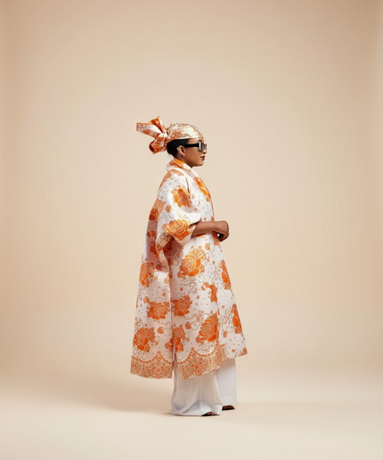 Combinaison brocart femme fatale - Orange