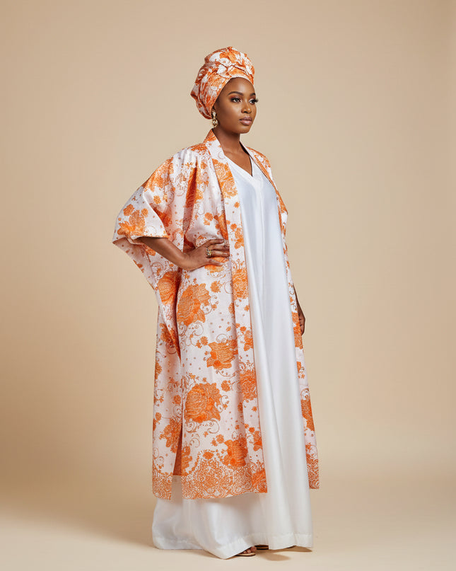 Combinaison brocart femme fatale - Orange