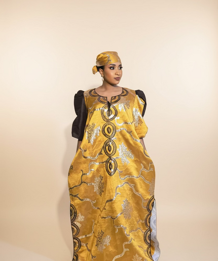 Boubou brocart brodé amira - Gold