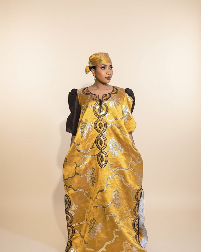 Boubou brocart brodé amira - Gold