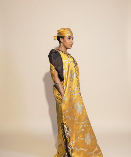 Boubou brocart brodé amira - Gold