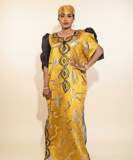 Boubou brocart brodé amira - Gold