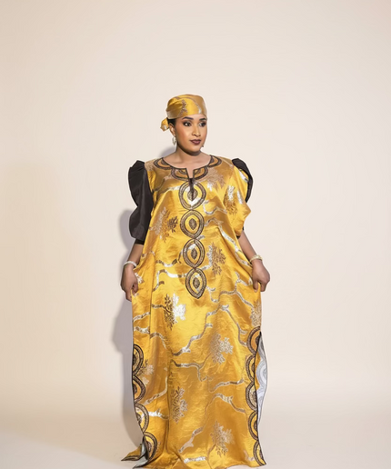 Boubou brocart brodé amira - Gold