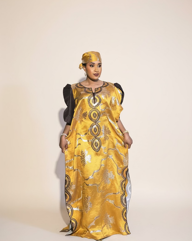 Boubou brocart brodé amira - Gold
