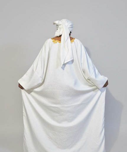Boubou coton brodé - Blanc