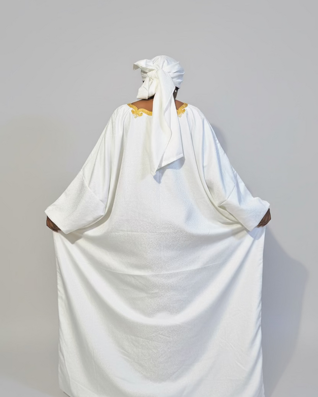 Boubou coton brodé - Blanc