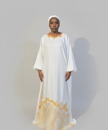 Boubou coton brodé - Blanc