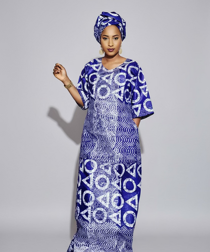 Boubou fanga brodé - Violet