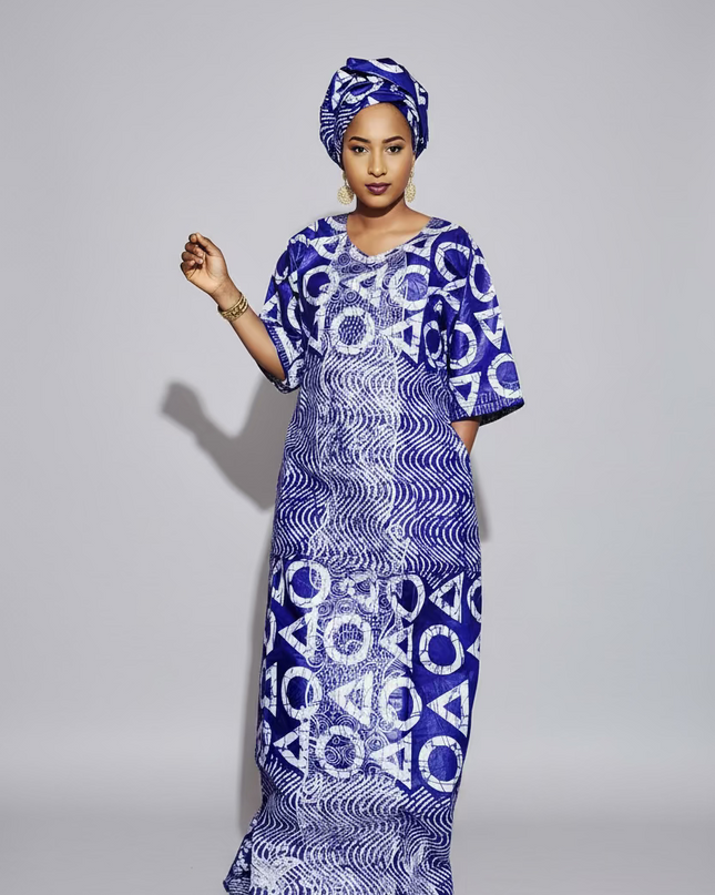 Boubou fanga brodé - Violet
