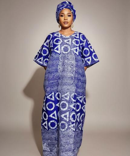 Boubou fanga brodé - Violet