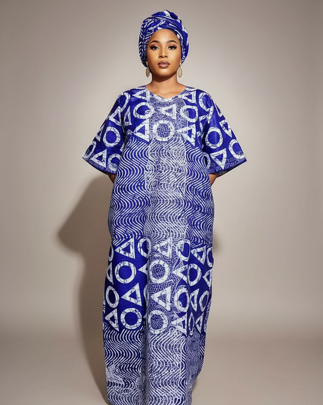 Boubou fanga brodé - Violet