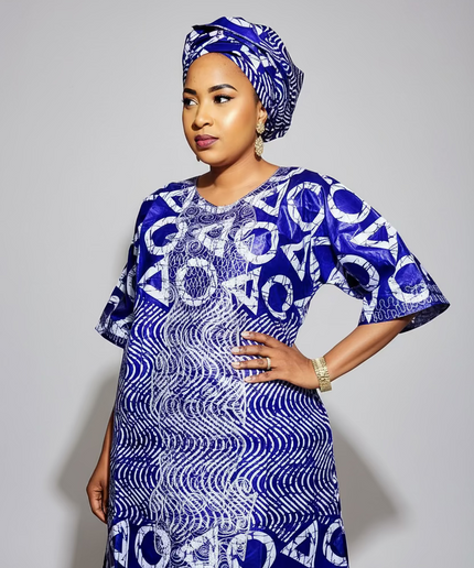 Boubou fanga brodé - Violet