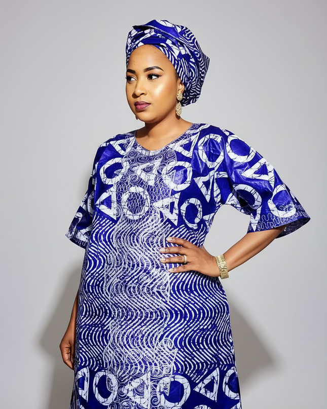 Boubou fanga brodé - Violet