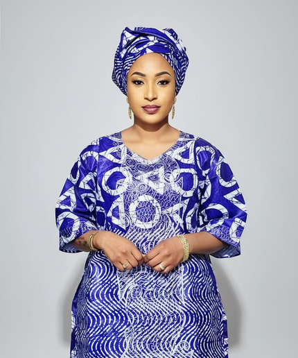 Boubou fanga brodé - Violet