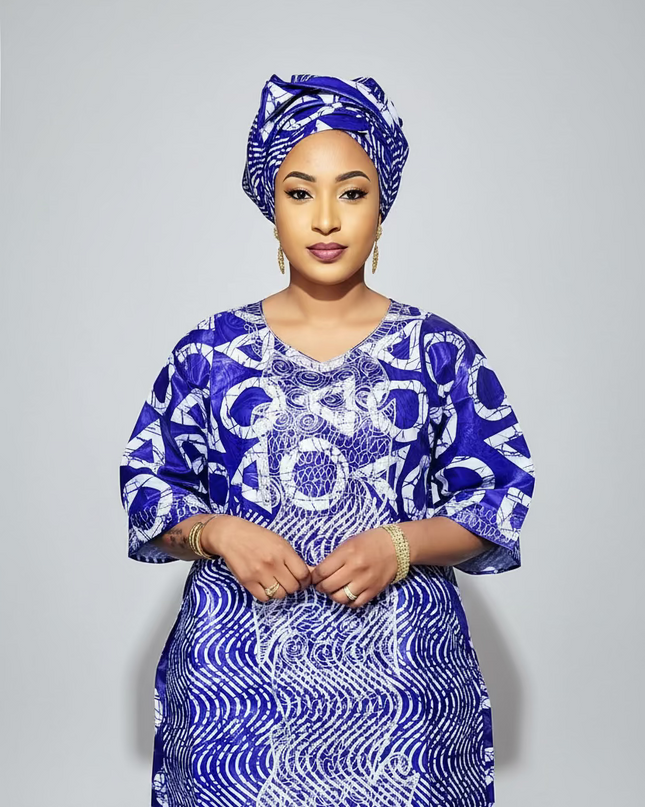 Boubou fanga brodé - Violet