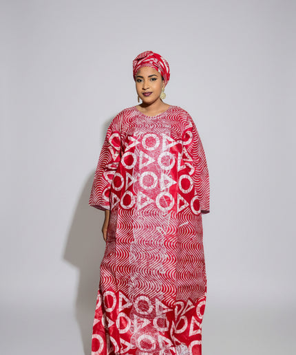 Boubou fanga brodé - Rouge