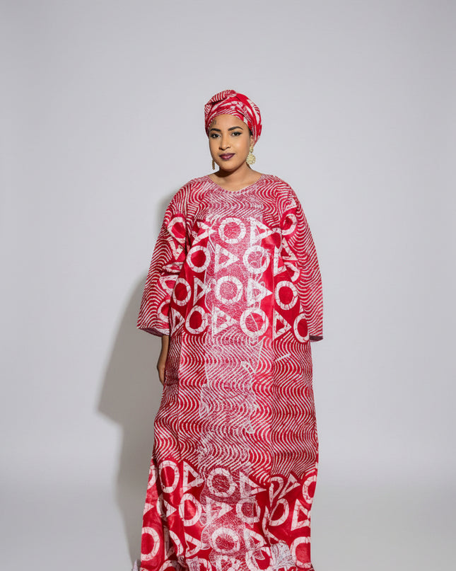 Boubou fanga brodé - Rouge