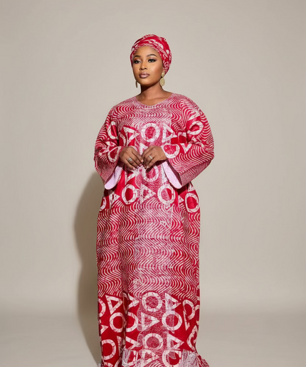 Boubou fanga brodé - Rouge