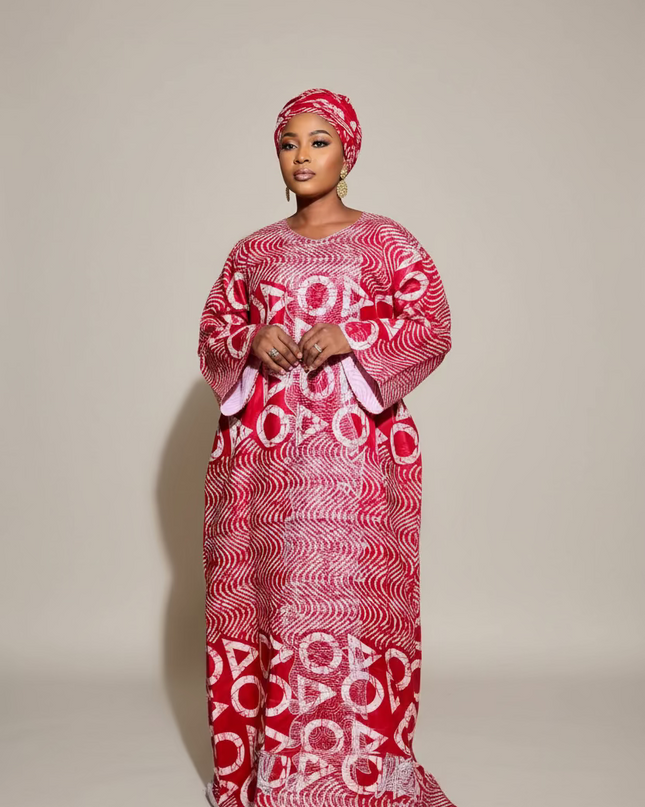 Boubou fanga brodé - Rouge